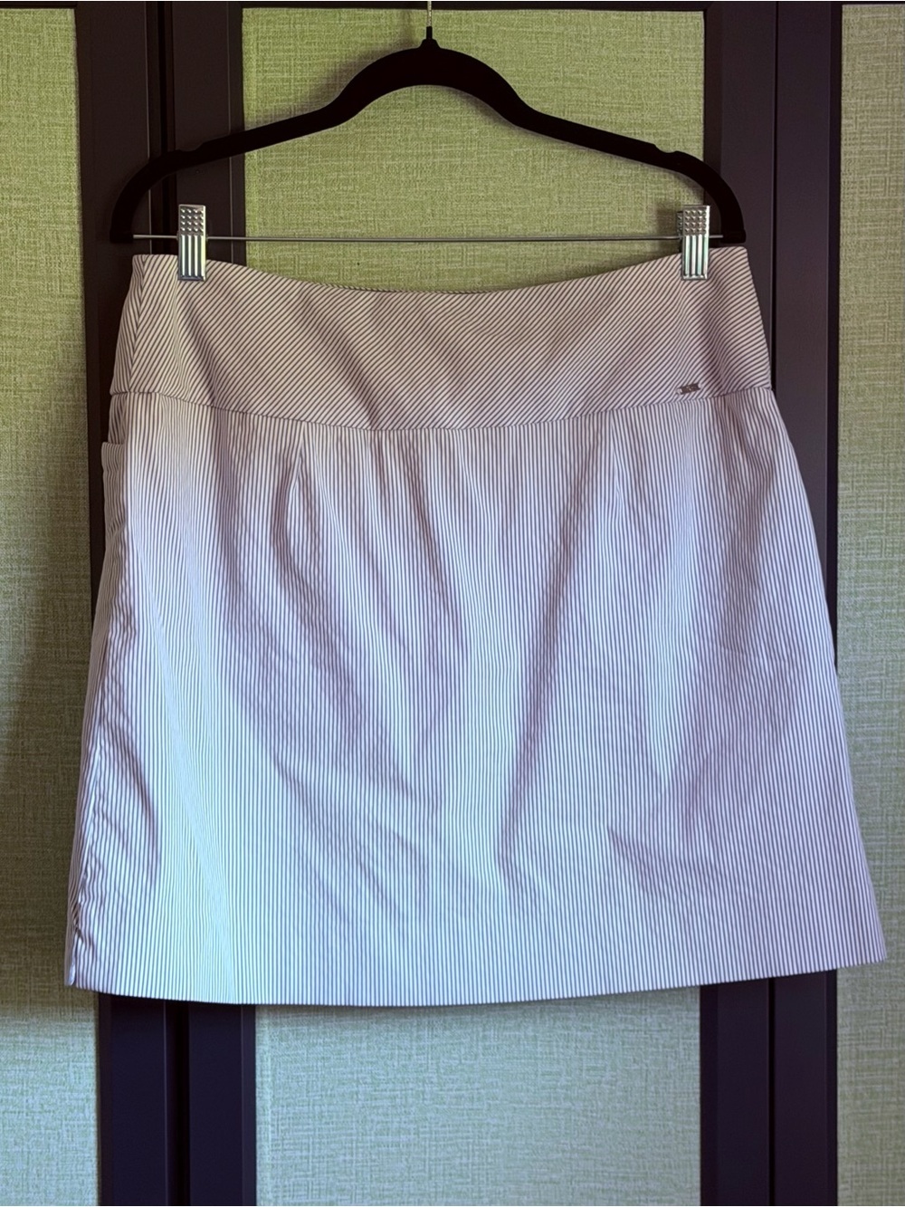 S.C. & Co. Blue + White Pinstripe Athletic Golf Skort, Size L - Picture 3 of 8